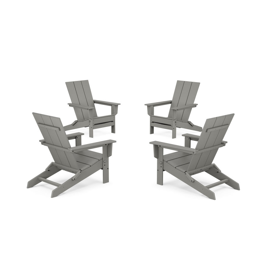POLYWOOD 4-Piece Modern Studio Folding Adirondack Chair Conversation Set