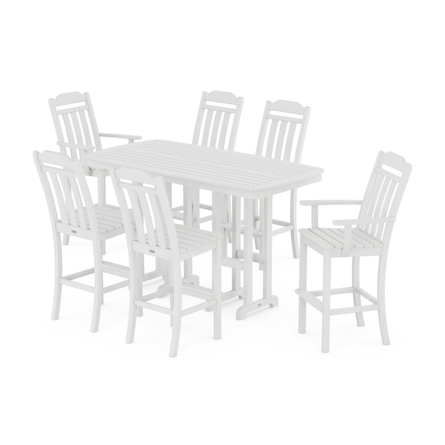 POLYWOOD Country Living 7-Piece Bar Set in White