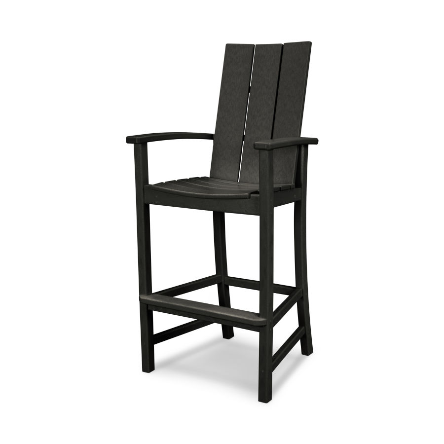 POLYWOOD Modern Adirondack Bar Chair in Black