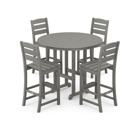 POLYWOOD Lakeside 5-Piece Round Farmhouse Side Chair Bar Set