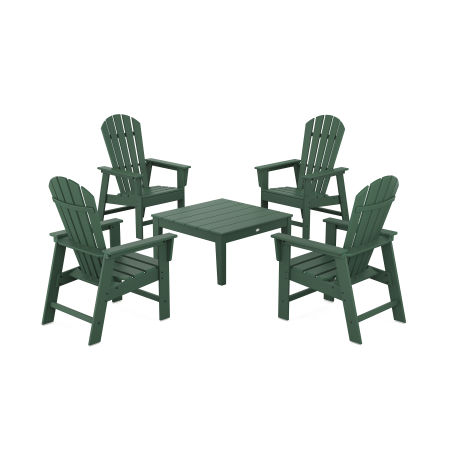 5-Piece South Beach Casual Chair Conversation Set with 36" Conversation Table in Green