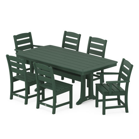 Lakeside 7-Piece Nautical Trestle Dining Set in Green