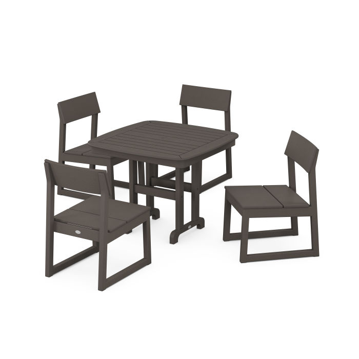POLYWOOD EDGE Side Chair 5-Piece Dining Set in Vintage Finish