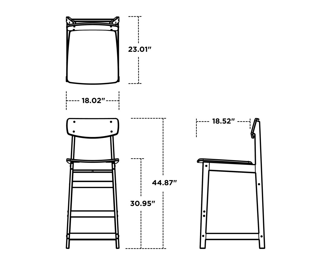 Dimensions for Modern Studio Urban Bar Chair