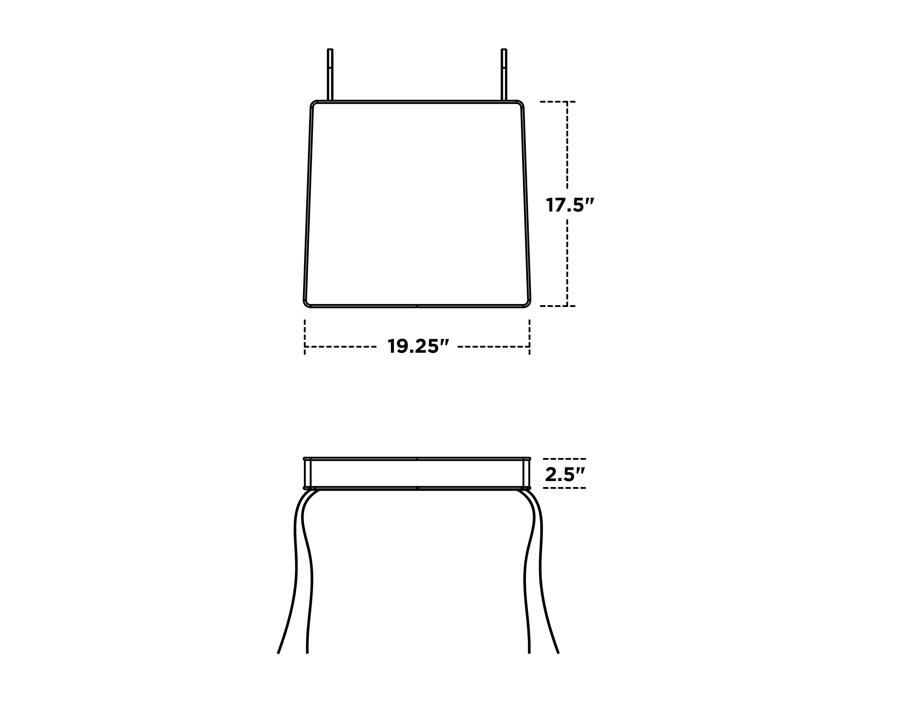 Dimensions for Chinoiserie Side Chair Seat Cushion