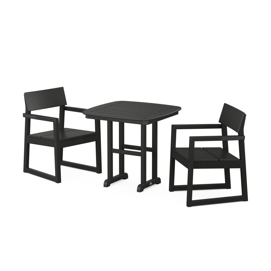 POLYWOOD EDGE 3-Piece Dining Set in Black