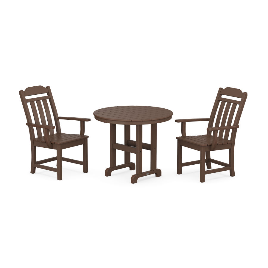 POLYWOOD Country Living 3-Piece Farmhouse Dining Set in Mahogany