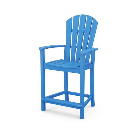 POLYWOOD Palm Coast Counter Chair in Pacific Blue