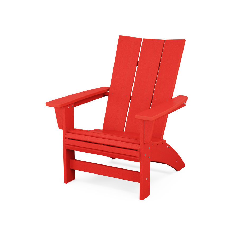POLYWOOD Modern Grand Adirondack Chair in Sunset Red