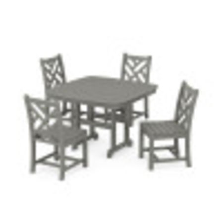POLYWOOD Chippendale Side Chair 5-Piece Dining Set with Trestle Legs