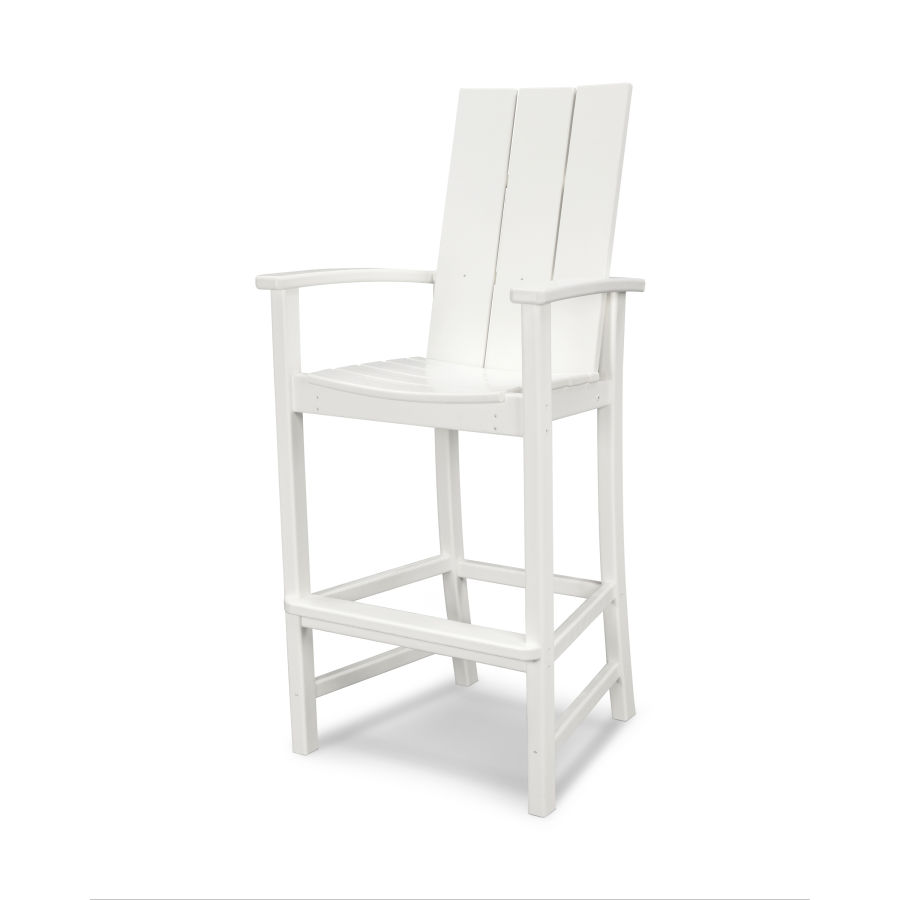 POLYWOOD Modern Adirondack Bar Chair in White