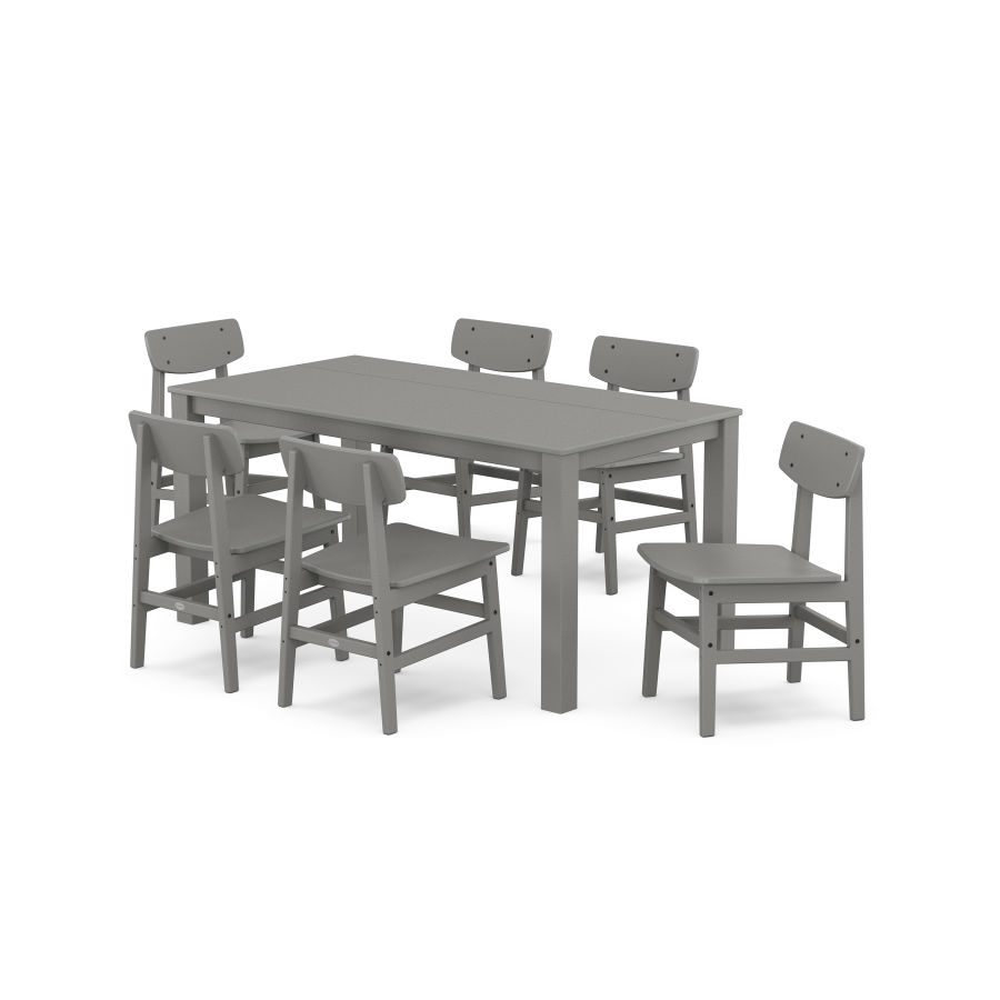 POLYWOOD Modern Studio Urban Chair 7-Piece Parsons Table Dining Set in Slate Grey