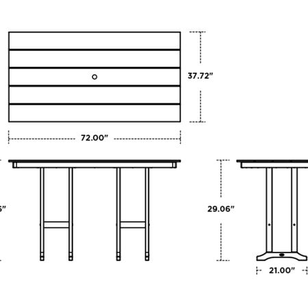 Farmhouse 37" x 72" Dining Table