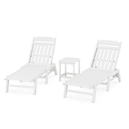 Country Living 3-Piece Chaise Set in White