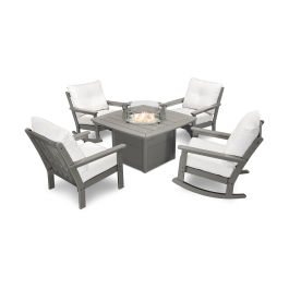 polywood® vineyard 5-piece deep seating rocking chair