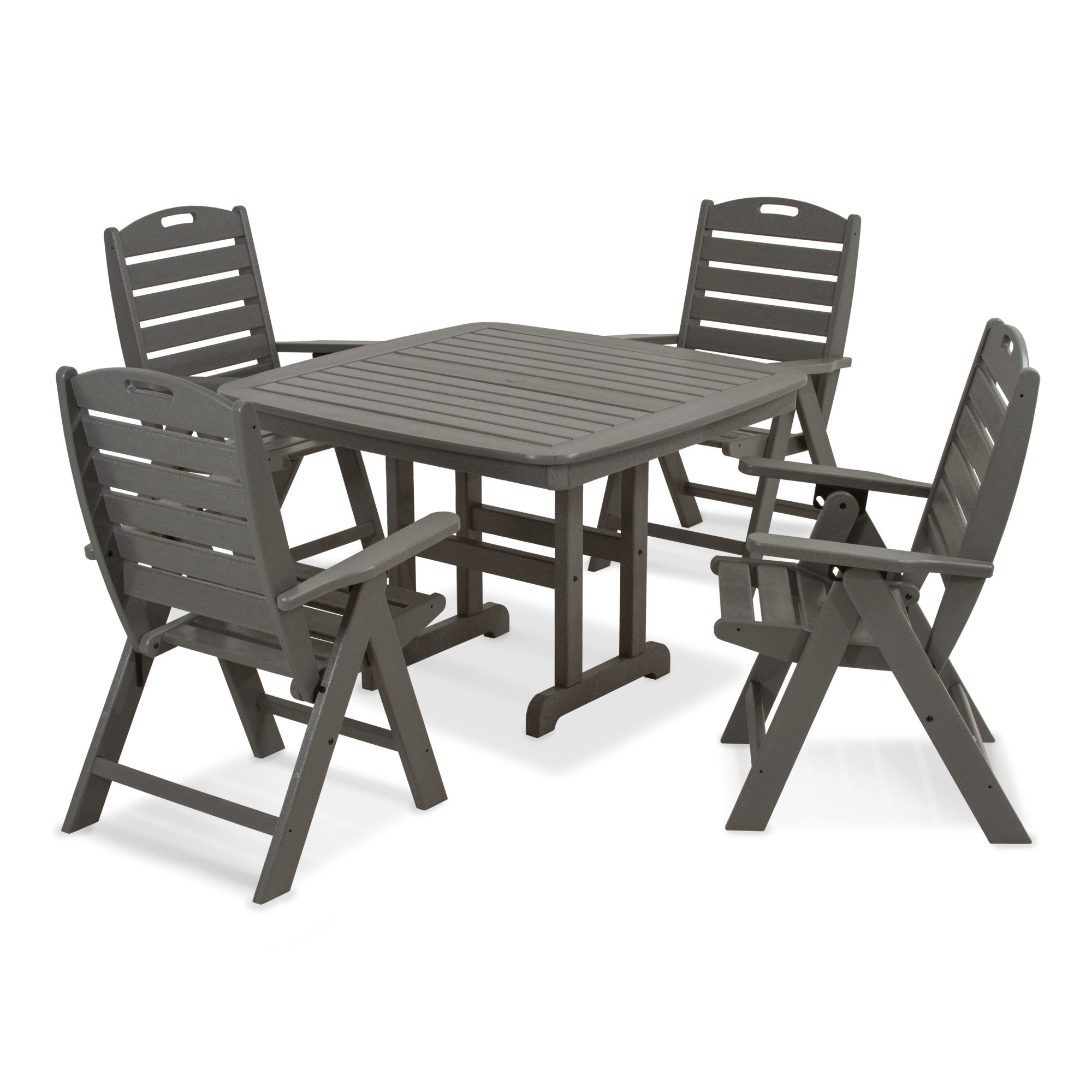 POLYWOOD® Nautical Highback Chair 5Piece Dining Set PWS1241