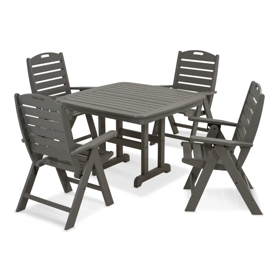 POLYWOOD Nautical Highback Chair 5-Piece Dining Set