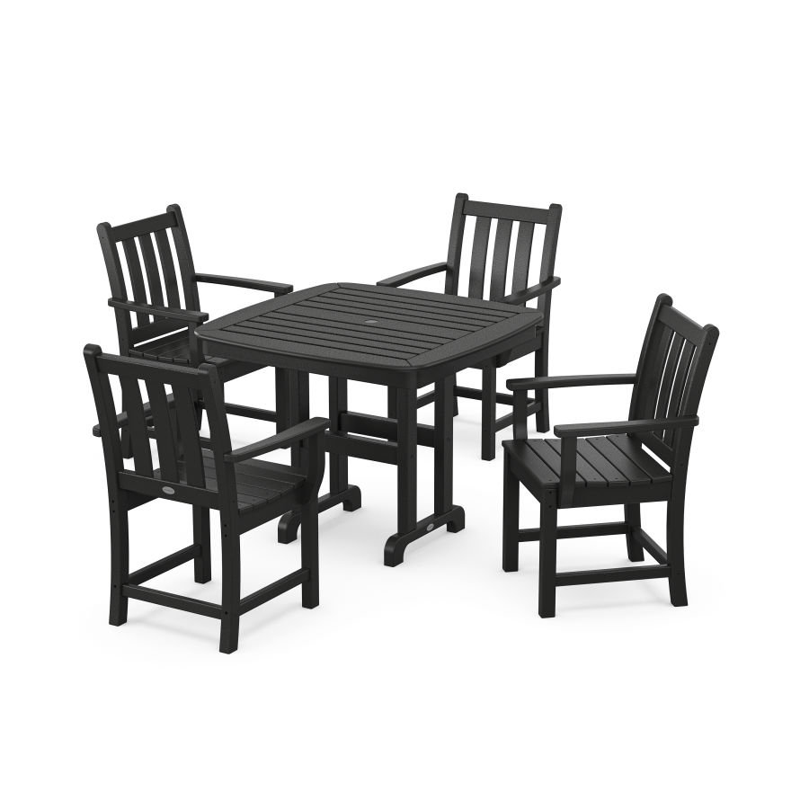 POLYWOOD Traditional Garden 5-Piece Dining Set in Black