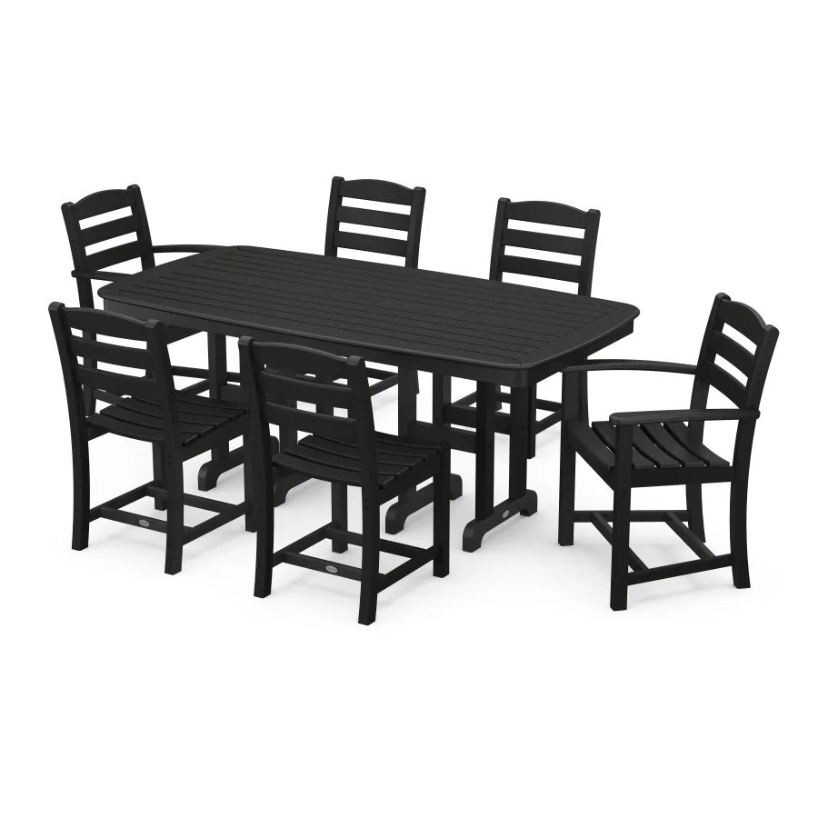 POLYWOOD La Casa Café 7-Piece Dining Set in Black