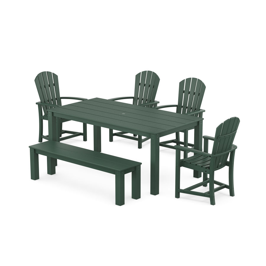 POLYWOOD Palm Coast 6-Piece Parsons Dining Set with Bench in Green