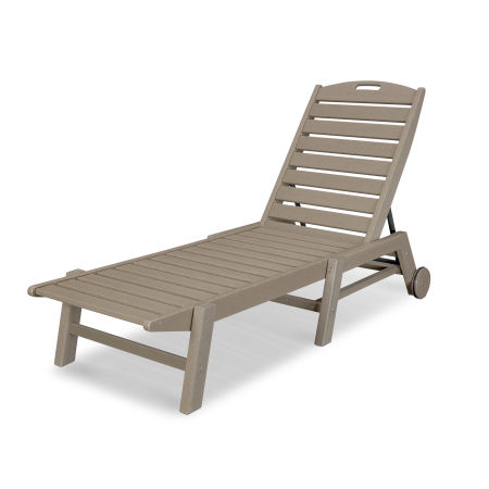 POLYWOOD Nautical Chaise with Wheels in Vintage Sahara