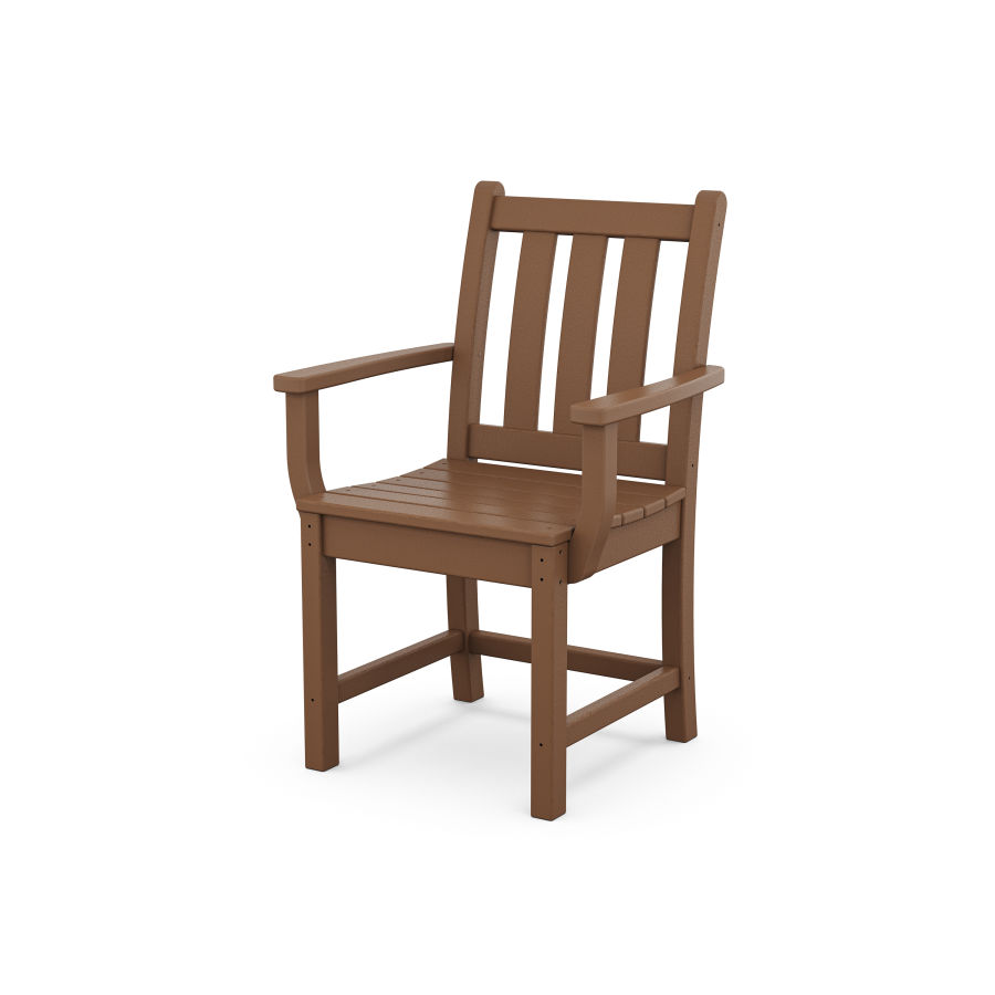 POLYWOOD Traditional Garden Dining Arm Chair in Teak