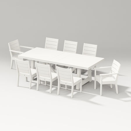 Latitude 9-Piece A-Frame Table Dining Set in Vintage White