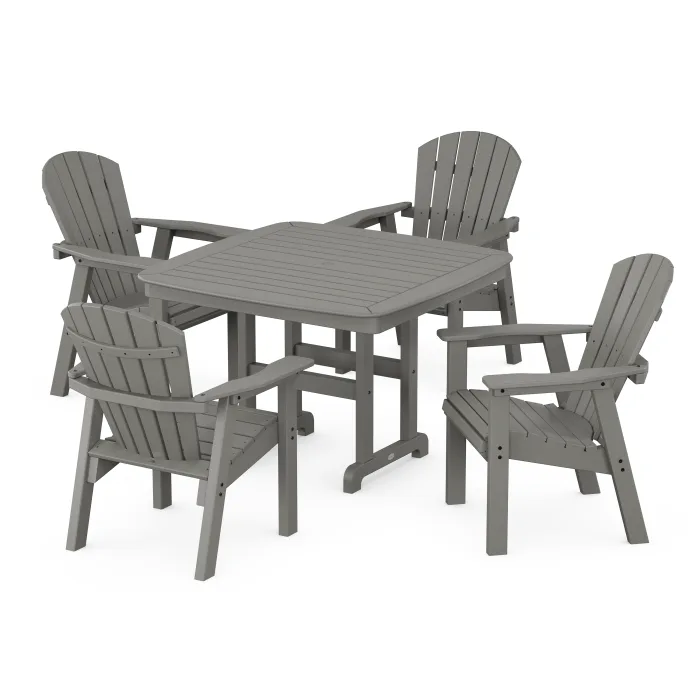 POLYWOOD Seashell 5-Piece Dining Set with Trestle Legs