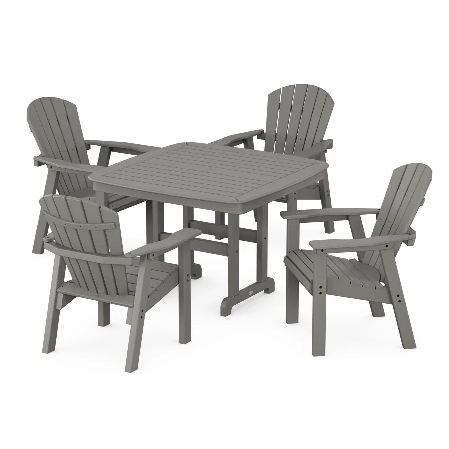 POLYWOOD Seashell 5-Piece Dining Set with Trestle Legs