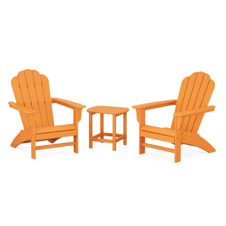 POLYWOOD Country Living Adirondack Chair 3-Piece Set in Tangerine