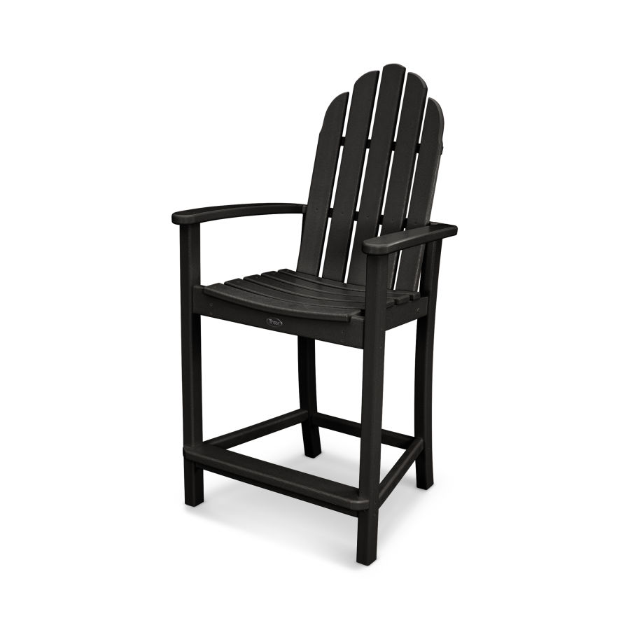 POLYWOOD Classic Adirondack Counter Chair in Black