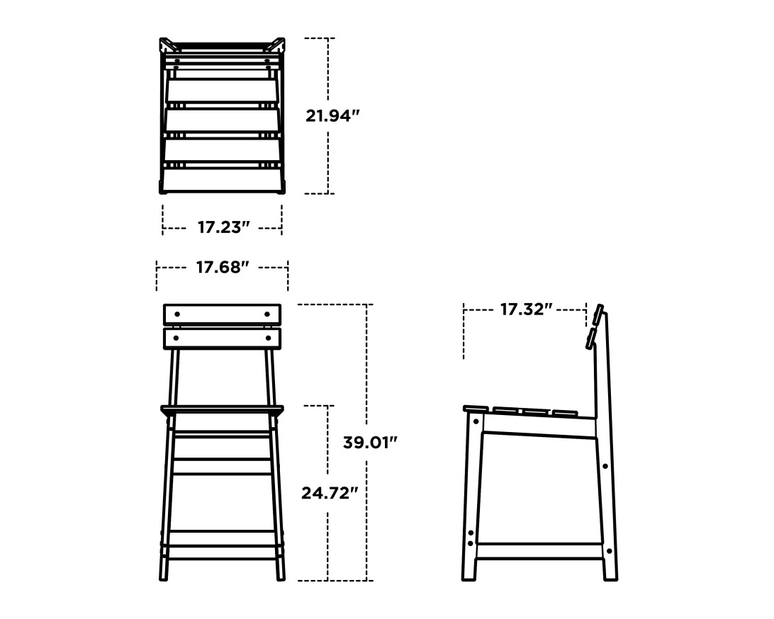 Dimensions for Modern Studio Plaza Counter Chair