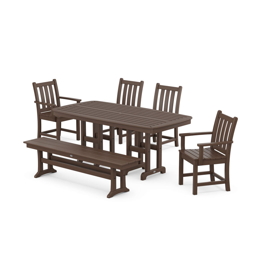 POLYWOOD Traditional Garden 6-Piece Dining Set in Mahogany