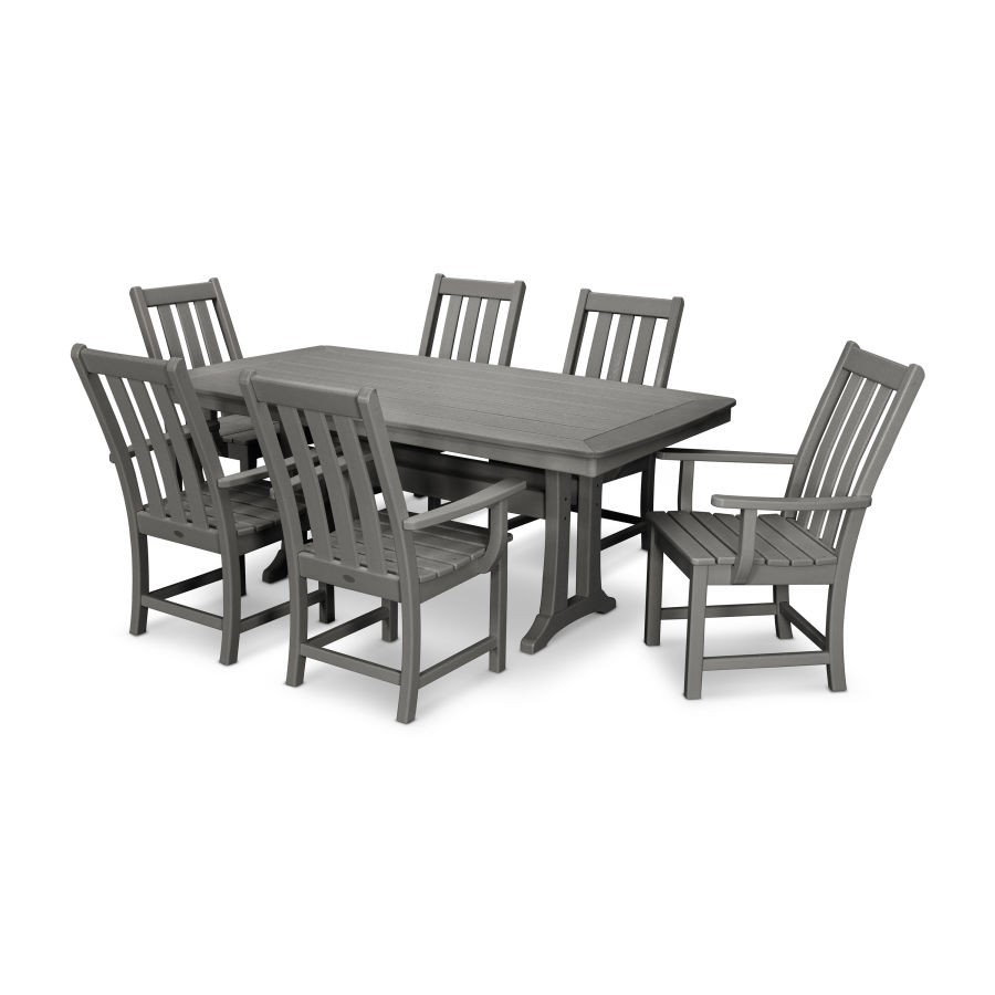 POLYWOOD Vineyard 7-Piece Arm Chair Dining Set in Slate Grey