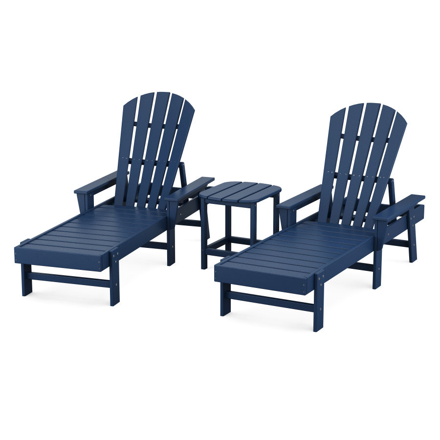 POLYWOOD South Beach Chaise 3-Piece Set in Navy