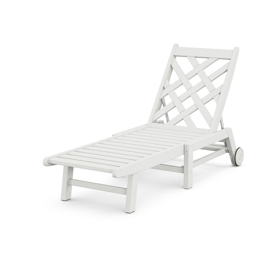 POLYWOOD Wovendale Chaise with Wheels in White