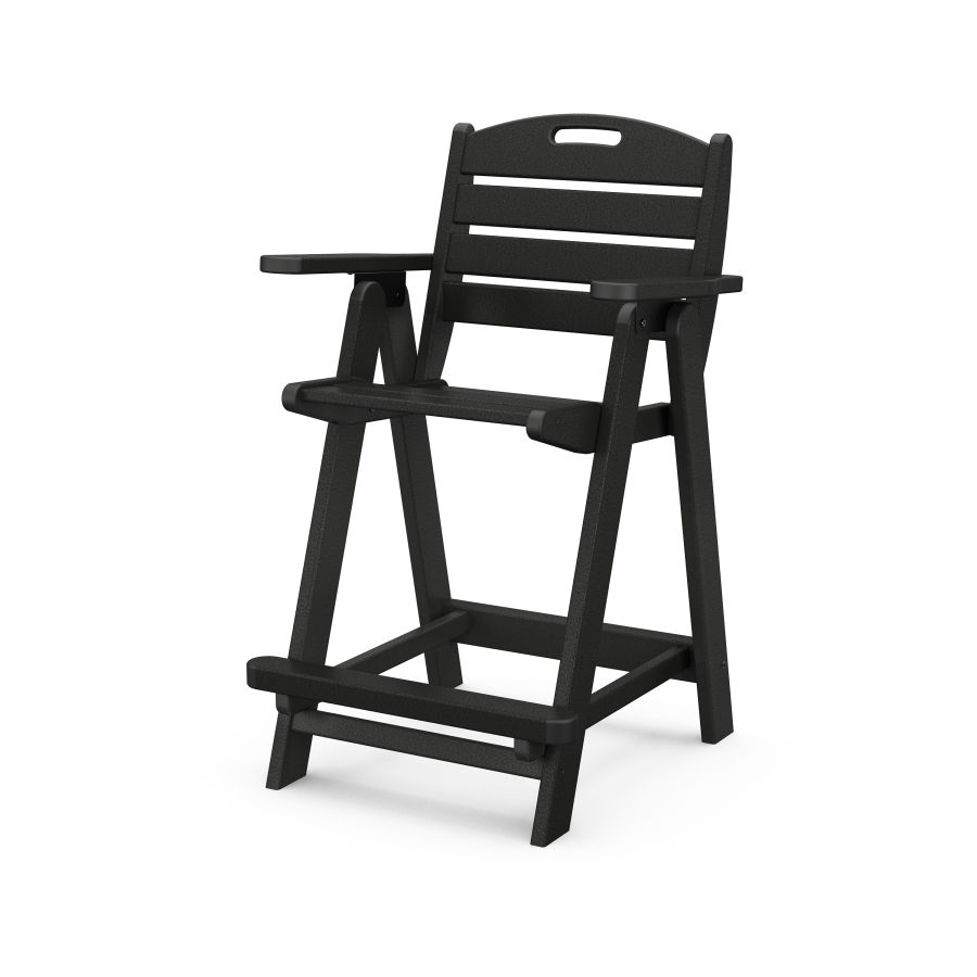 POLYWOOD Nautical Counter Chair in Black