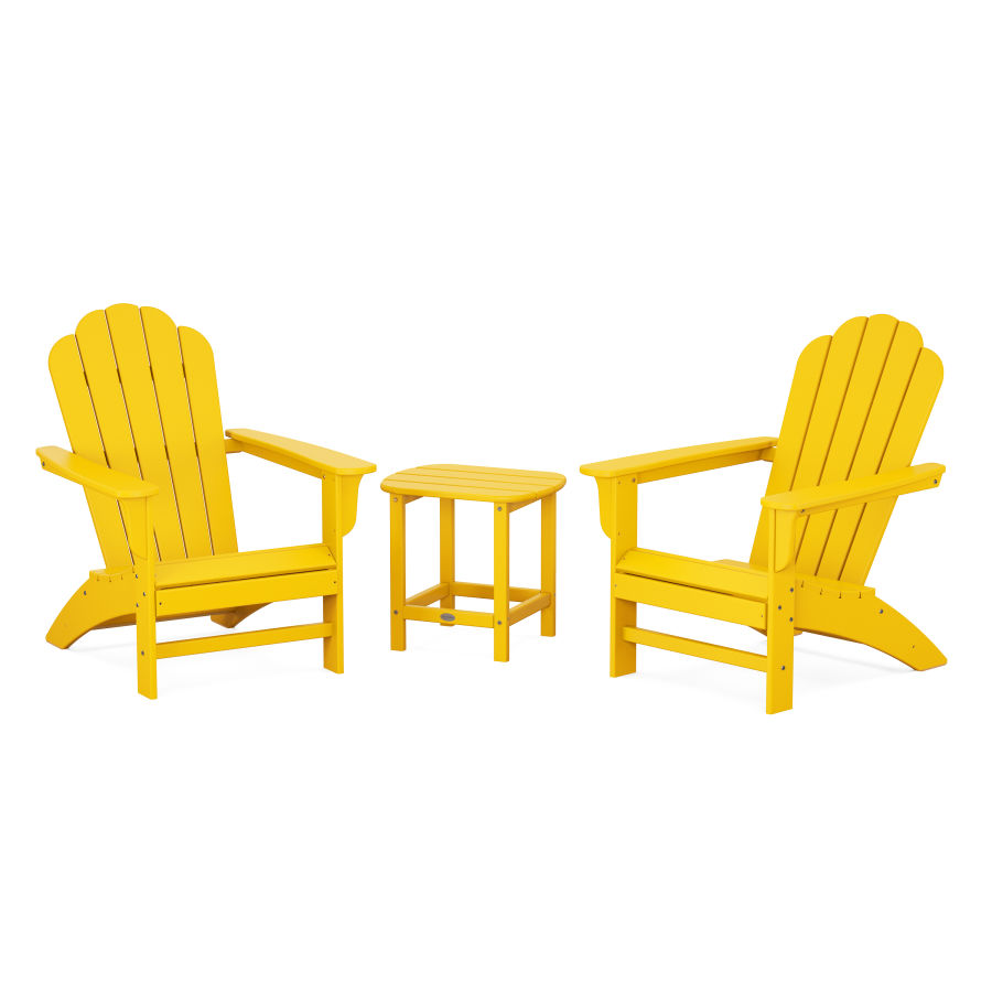POLYWOOD Country Living Adirondack Chair 3-Piece Set in Lemon