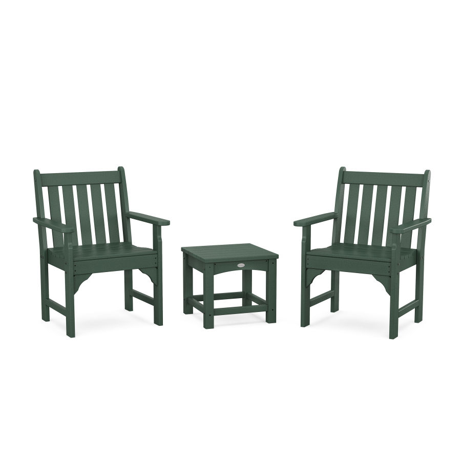 POLYWOOD Vineyard 3-Piece Garden Chair Set in Green