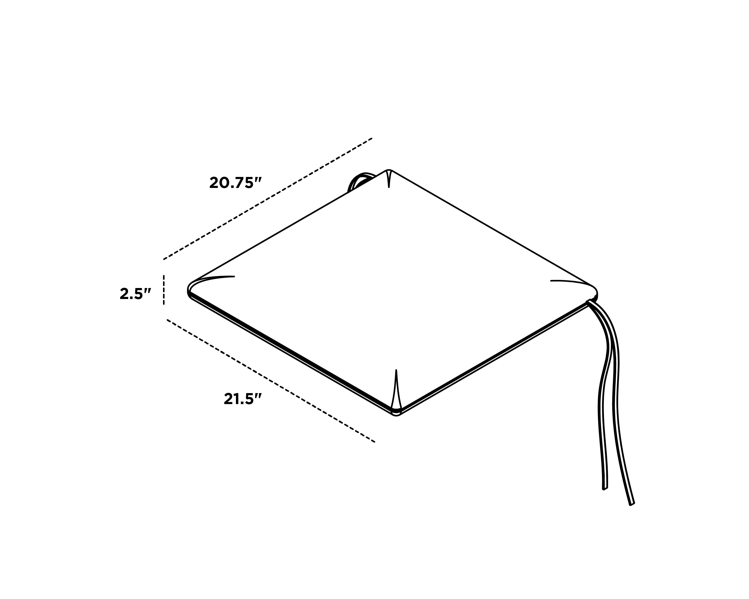 Dimensions for AL300 Seat Pad
