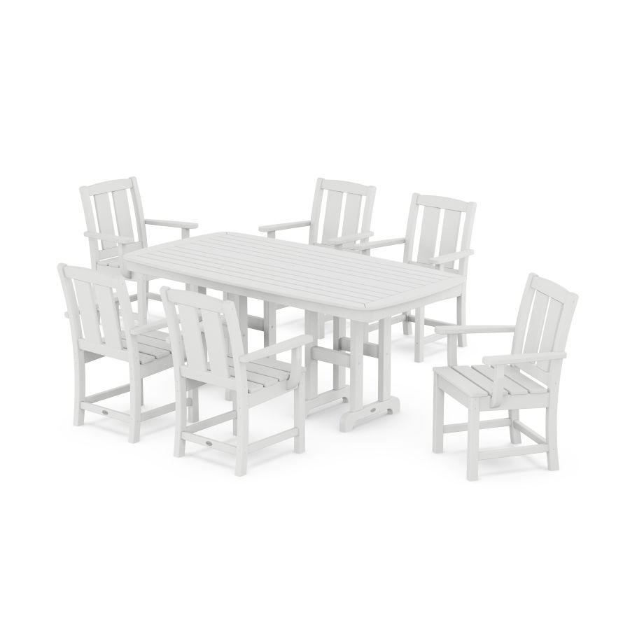 POLYWOOD Mission Arm Chair 7-Piece Dining Set in White