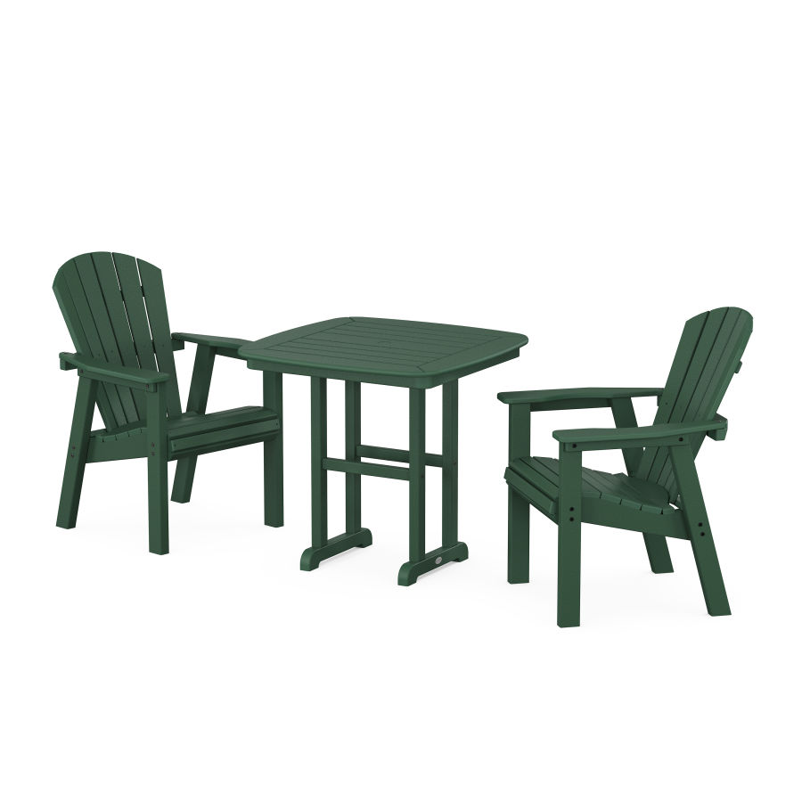 POLYWOOD Seashell 3-Piece Dining Set in Green