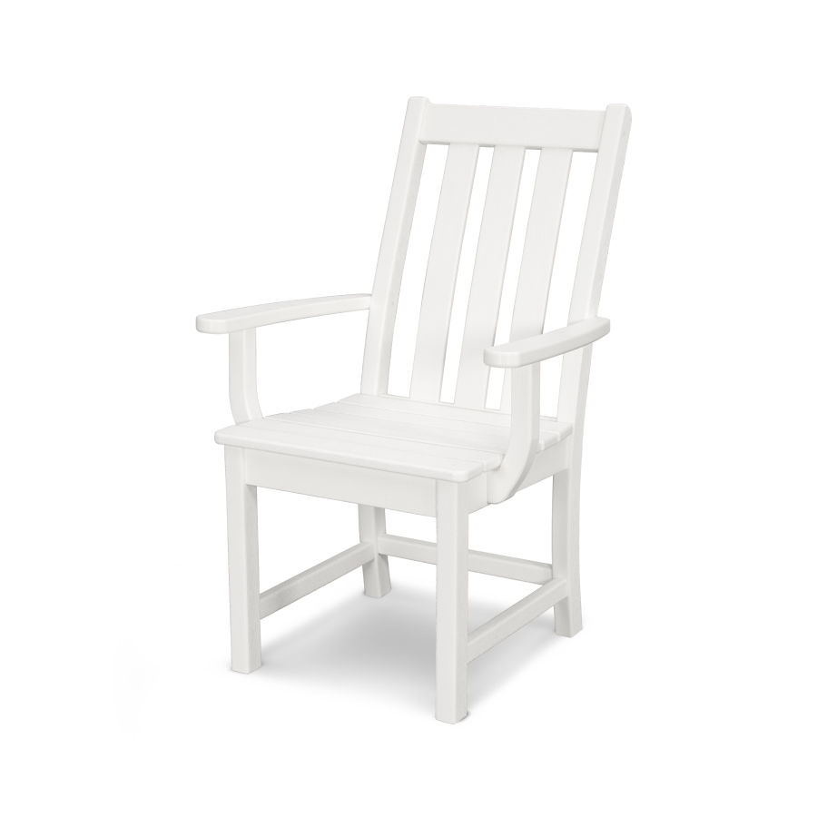POLYWOOD Vineyard Dining Arm Chair in Vintage White
