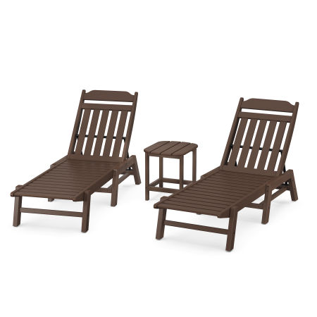 Country Living 3-Piece Chaise Set in Mahogany