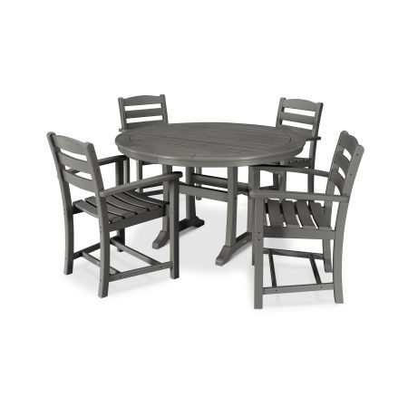 La Casa Café 5 Piece Arm Chair Dining Set in Slate Grey