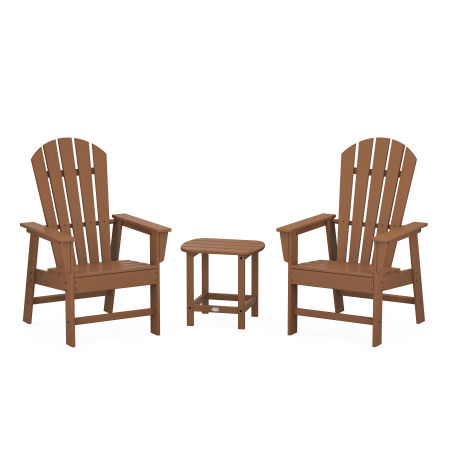 South Beach Casual Chair 3-Piece Set with 18" South Beach Side Table in Teak
