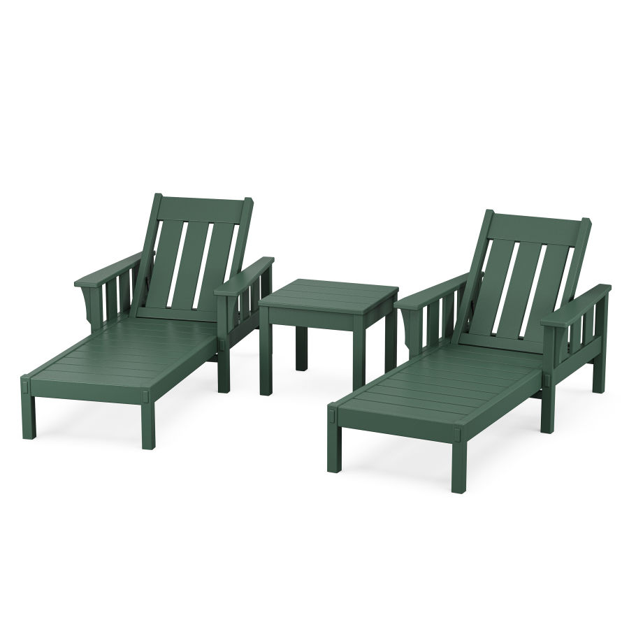 POLYWOOD Acadia 3-Piece Chaise Set in Green