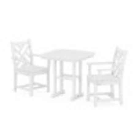 Chippendale 3-Piece Dining Set in White