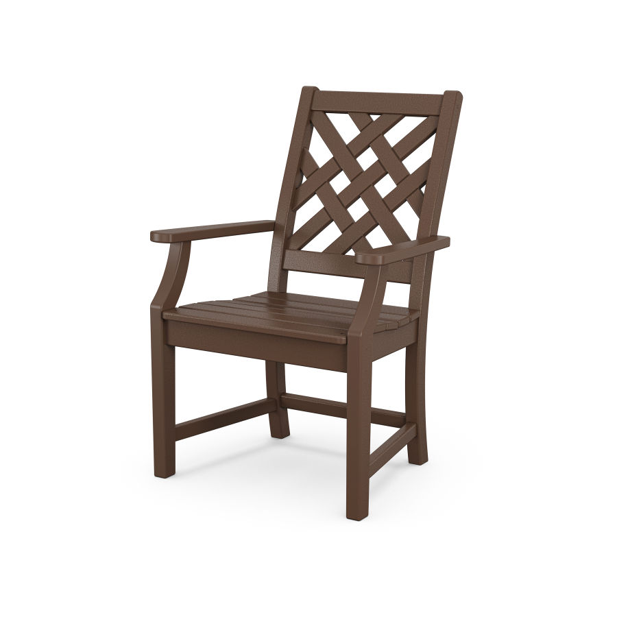 POLYWOOD Wovendale Dining Arm Chair in Mahogany
