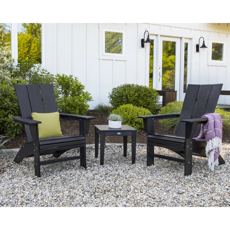 Modern 3-Piece Curveback  Adirondack Set